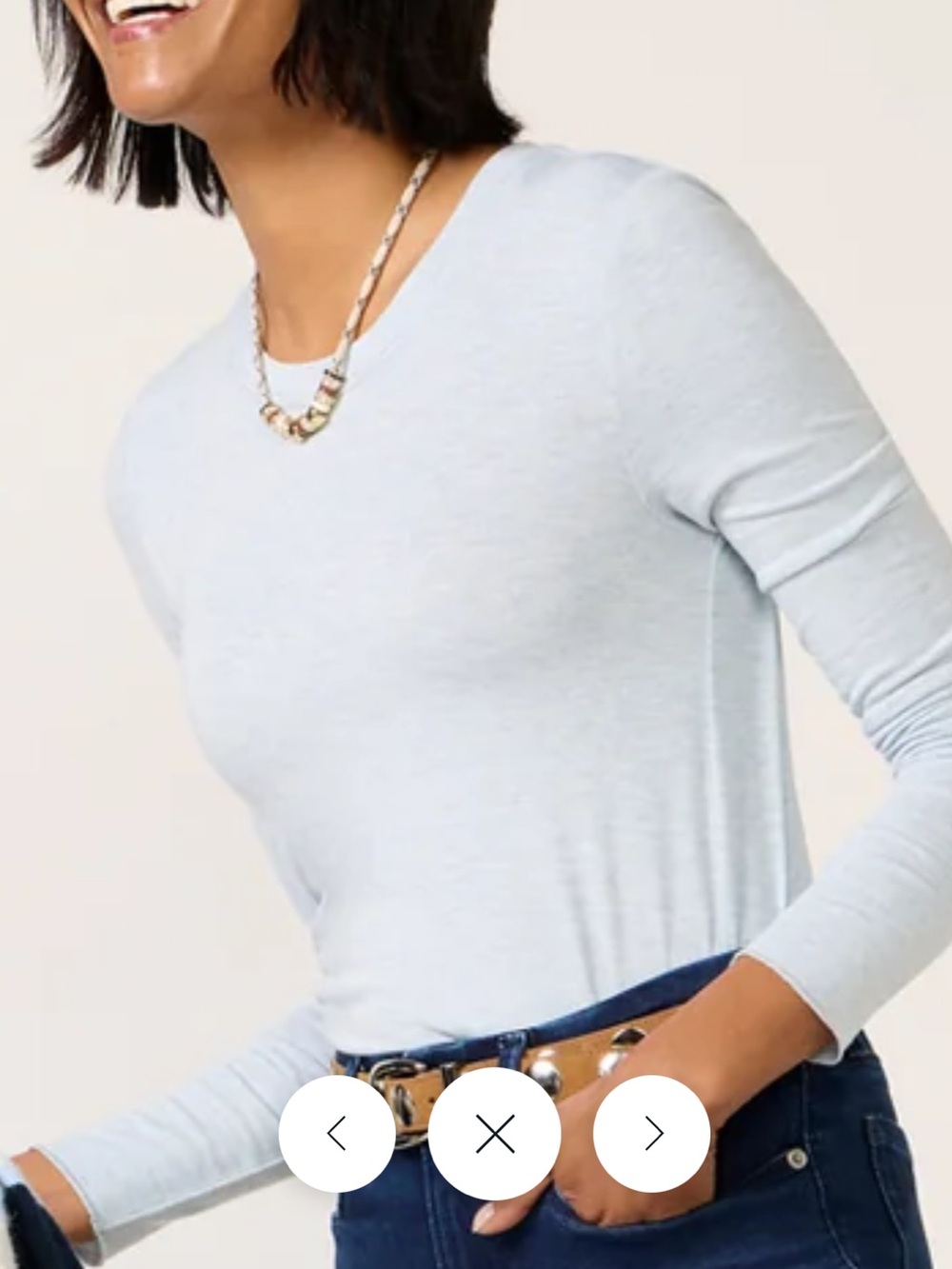 Evereve splendid Crewneck Top -14” p2p 22” L small sea breeze heather